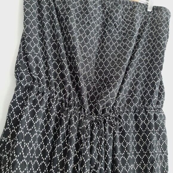 OLD NAVY | Wide Leg Crop Strapless Jumpsuit B&W Print Sz XL - Picture 10 of 14